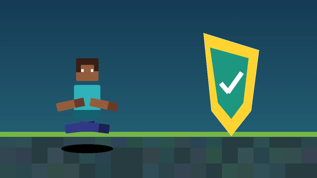 Player Animator safety scene with a protective verification shield